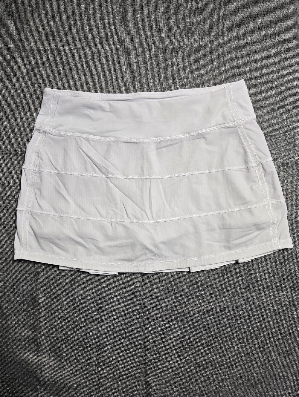 Lululemon Pace Rival White Mid Rise Skirt Regular First Release sz 6 - Picture 2 of 9